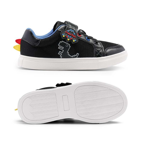 [Storybook Rainbow] Kids Breathable Fun Design Sneakers - BLACK - 1